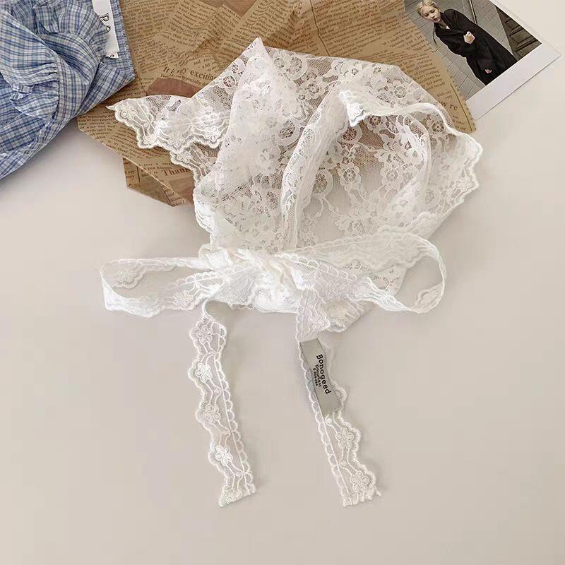 White Lace Triangle Towel, Fart Curtain Stacked, High-End Design, Sweet, Small Skirt, Fashionable And Lazy Style