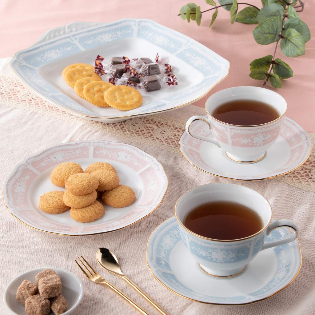 Noritake Fine Porcelain Lacewood Gold Medium Plate, Pink, Diameter: Approx. 18.1cm, Height: Approx. 2cm, 1507-4L/94415