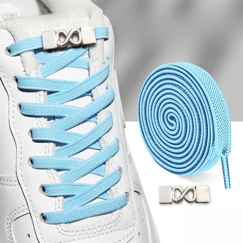Schnürsenkel mit Acht-Zeichen-Schnalle für Herren, flache elastische, elastische und feste Schnürsenkel