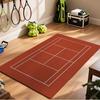 Tappeto Grande per Soggiorno con Motivo Campo da Tennis Bordo Verde con Motivo Campo Blu Tappeto Antiscivolo per Decorazione Casa