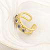 Nidin Light Luxury Trendy 4 Colors Crystal Zircon Double Layer Open Rings Adjustable Women Men Anniversary Party Finger Jewelry