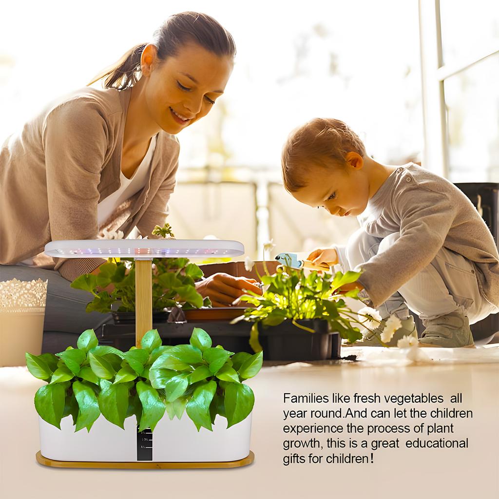 Système De Culture Hydroponique, Kit De Jardin D'herbes Aromatiques D'intérieur Avec Lampe De Culture à LED, Système De Jardinage à 12 Dosettes, Blanc | Leroy Merlin