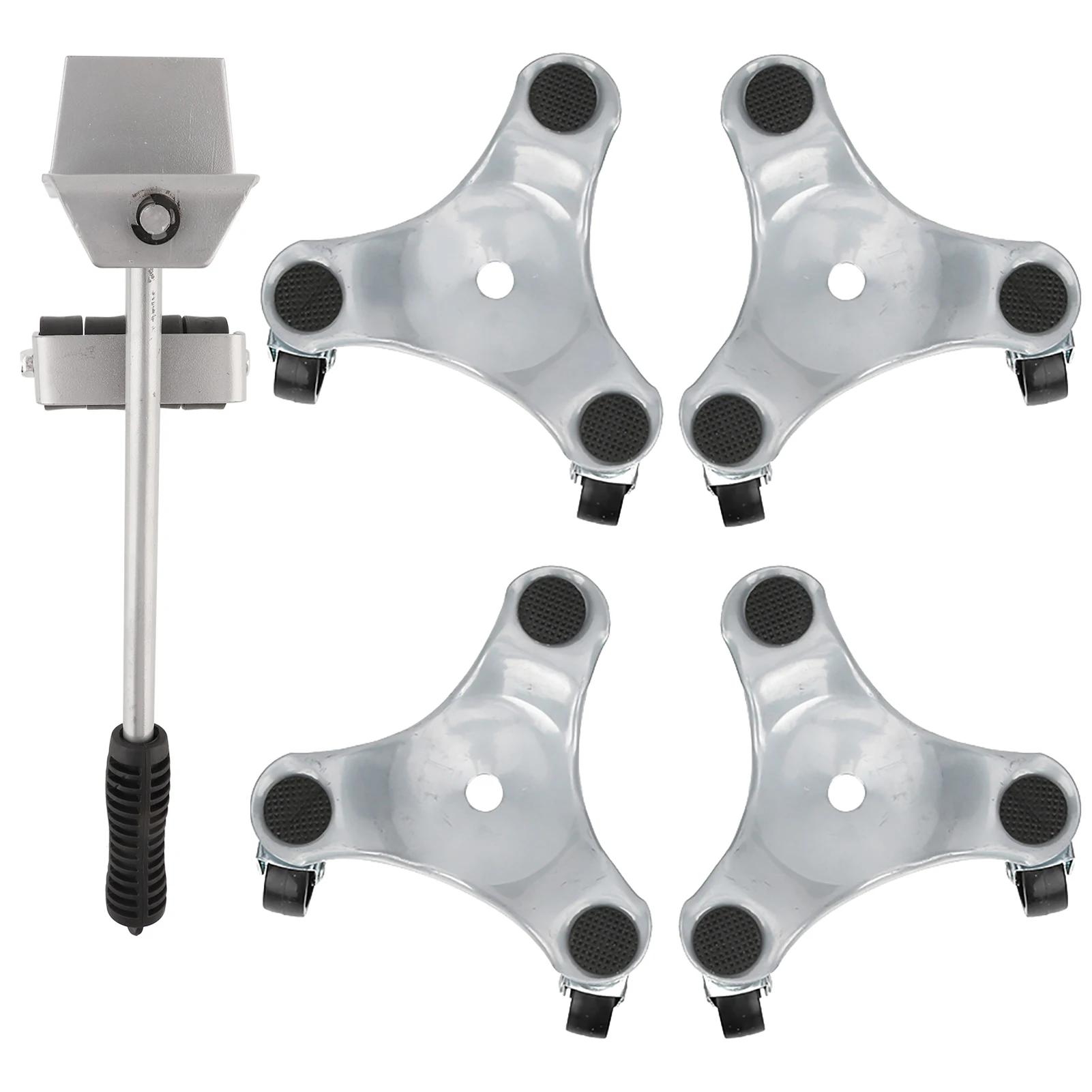 

Комплект для транспортировки мебели Silver Lifter Подвижная пластина для тяжелых предметов Грузоподъемность 400 кг Транспортировочная пластина Инструменты для перемещения Экономичный транспортер серебряный