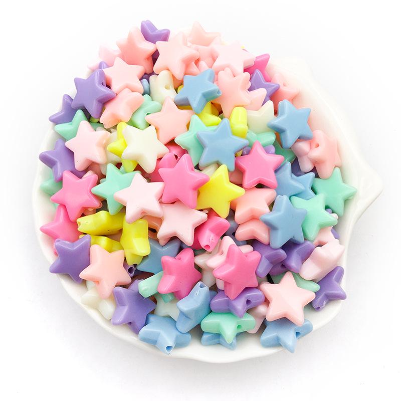 50g Mix of Acrylic Butterfly, Heart, Round Loose Beads for DIY Macaron Color Bracelets & Necklaces.