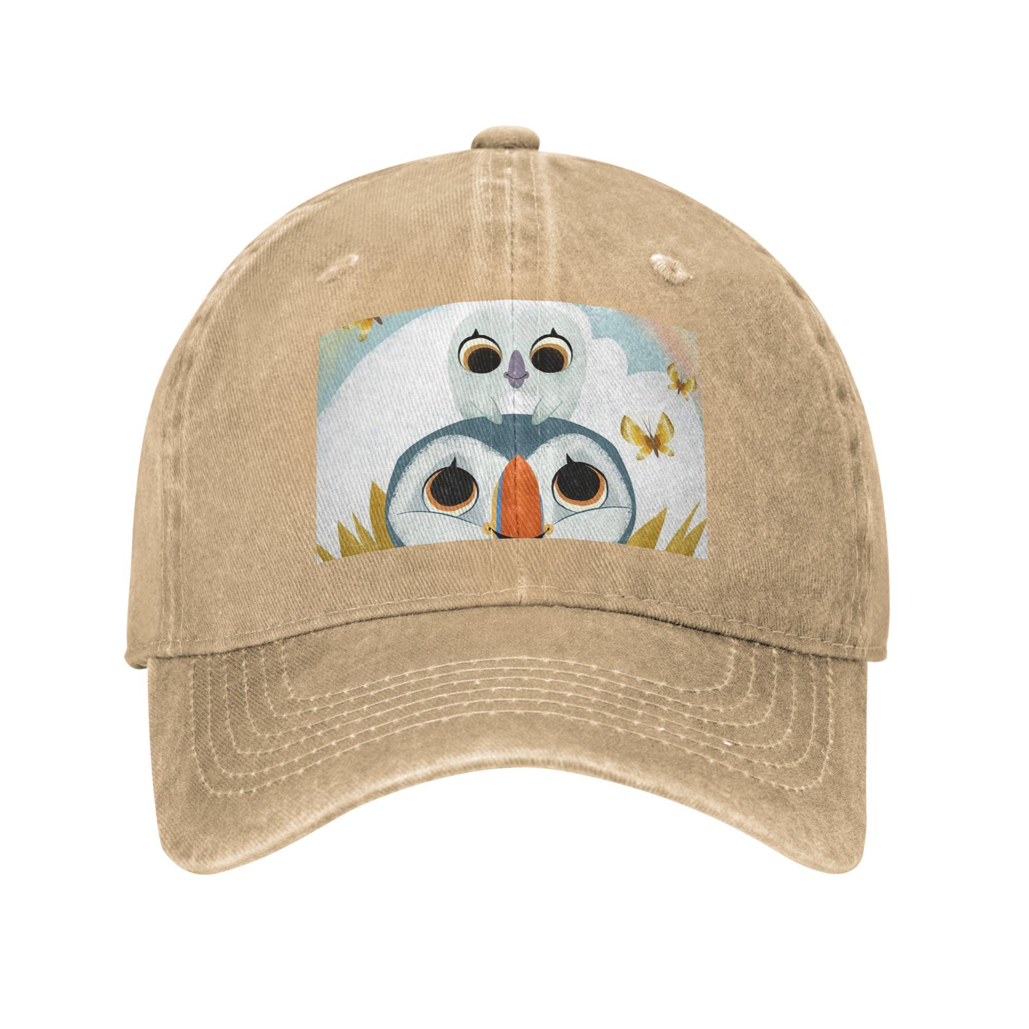

Puffin Rock And New Friends Baseball Caps Snapback Denim Fabric Hats Adjustable Casquette Hip Hop Baseball Cowboy Hat for Unisex One Size