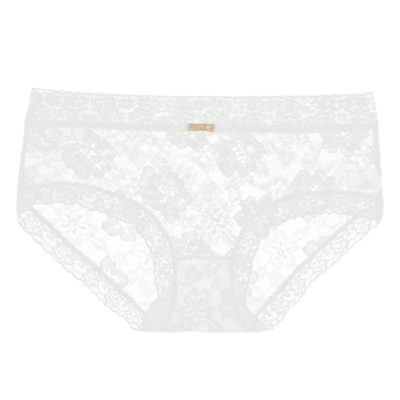 Dámské krajkové kalhotky Prodyšný antibakteriální bavlněný klínek Sexy středně vysoký pas Květinové spodní prádlo Kalhotky