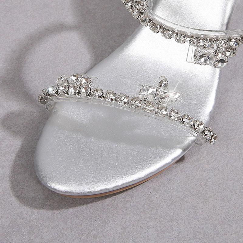 Toc cu pană Strasuri Club de noapte Tocuri înalte Pantofi simpli de damă Pantofi de dans podium Crystal Seria 1098 Toc 8 cm LFD