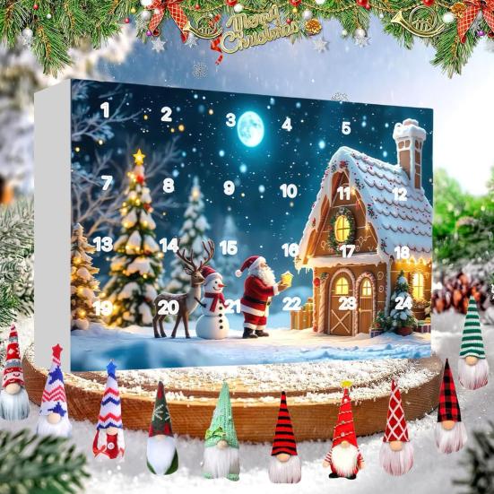 Christmas Gnomes Advent Calendar 2025 24-Day Calendar Countdown Winter Scene Holiday Decor Collectible Figures Gnomes Set for Family