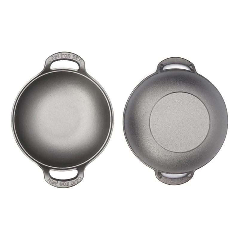 Old style iron pot Uncoated fryer Stew pot Frying pan Non stick pot Flat bottomed induction cooker gas universal boiler wok  pan