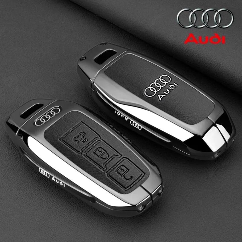 For Audi 8YFor Audi A3 A5L Q6 A6L A6 A7 Q7 Q3 Q5 New 2025 Accessories Zinc Alloy Car Smart Remote Key Case Cover Shell Holder Protector Fob