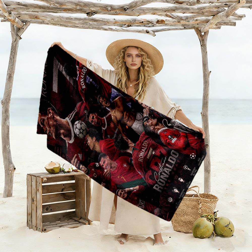 Cr7 Football Legend Beach Towel High Absorbency & Quick-Dry Comfortable Lightweight Perfect for Traveling Yoga Camping and Swimming