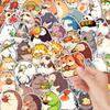 50pcs PVC Animal Graffiti Stickers - Cute, Gluttonous Cartoon Decorations for DIY Stationery & Suitcases