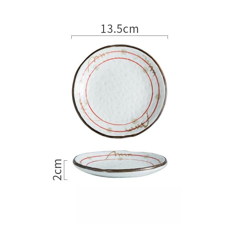 Japanese Sushi Plate Ceramic Dish for Restaurant Commercial Use Sashimi Salmon Appetizer Round Tray