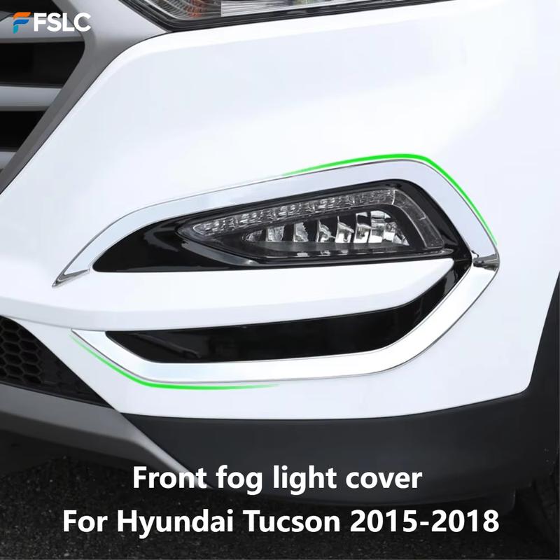 ABS Chrome Front Fog Light Cover Trim For Hyundai Tucson 2015-2018 Fog Lamp Bezel Frame Exterior Styling Accessory