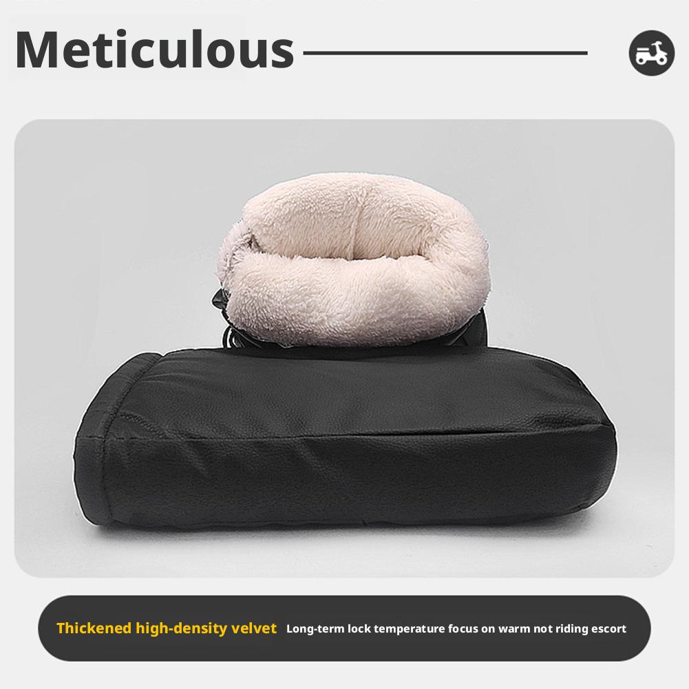 Winter Motorcycle Thickened Handlebar Muff Grip Handle Bar Mitt Rainproof Fleece-lined Riding Warmer Gloves for E-Bike Motorbike