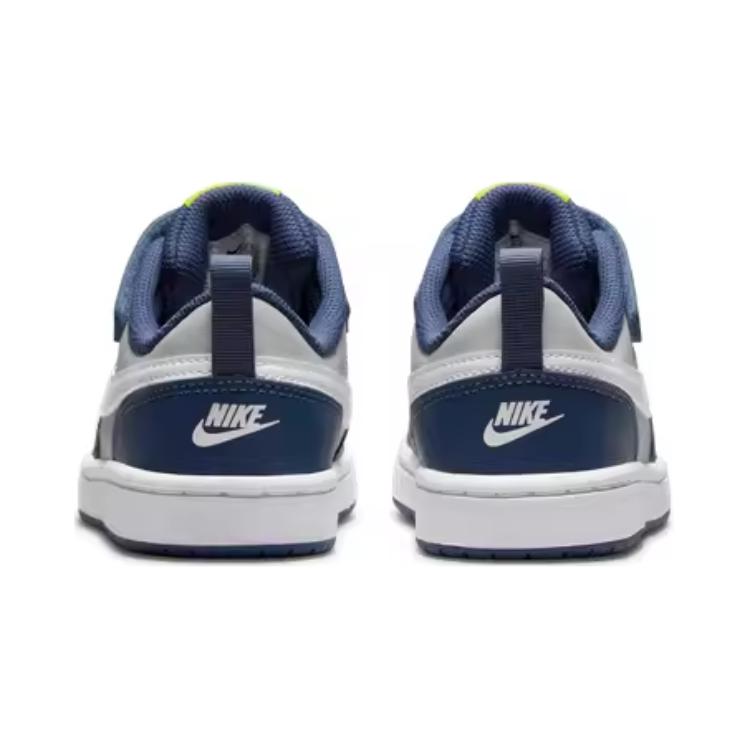 Nike Court Borough Low 2 PS Grey Fog Mystic Navy Kids Sneakers White Atomic-Green BQ5451-016
