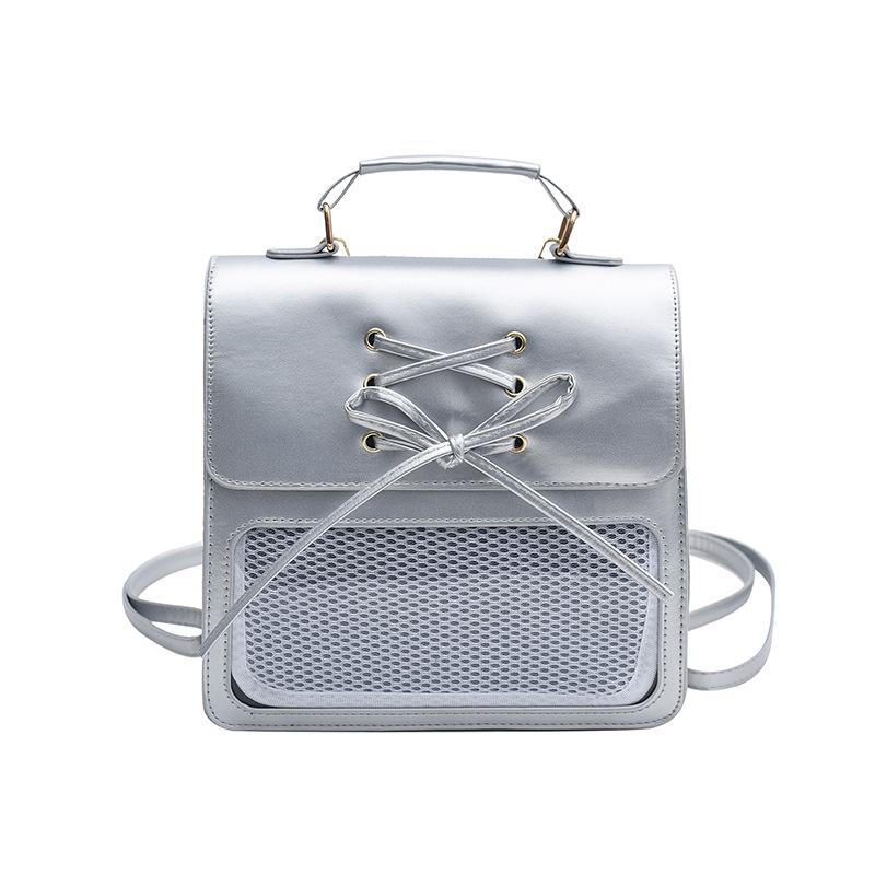 Fashion Multifunctional Backpack Versatile Commuter Bag Autumn And Winter Fashion Handbag серебряный