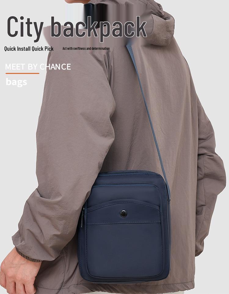 Men's Lightweight Oxford Cloth Crossbody Bag - Trendy Travel Shoulder Handbag & Vertical Sports Backpack