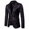 Men's Court Style Dark Grain Design Fashion One Button With Slim Suit