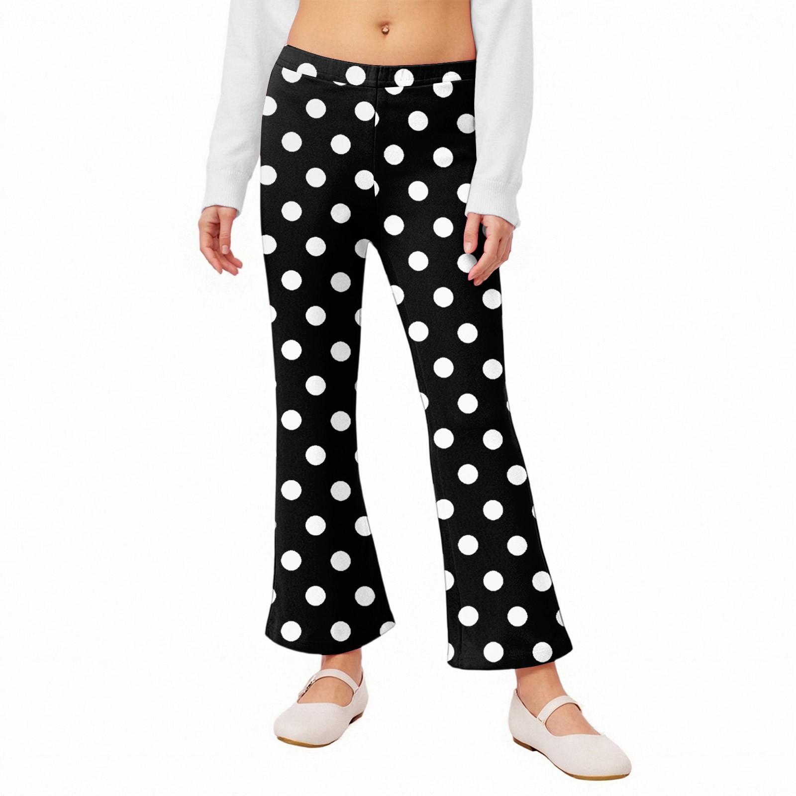 

Girls Flared Leggings - Printed Bell Bottom Pants 150 чорний