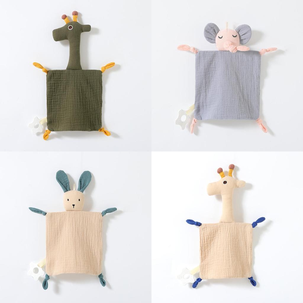Baby Cotton Muslin Comforter With Plush Rabbit And Rabbit For Newborns