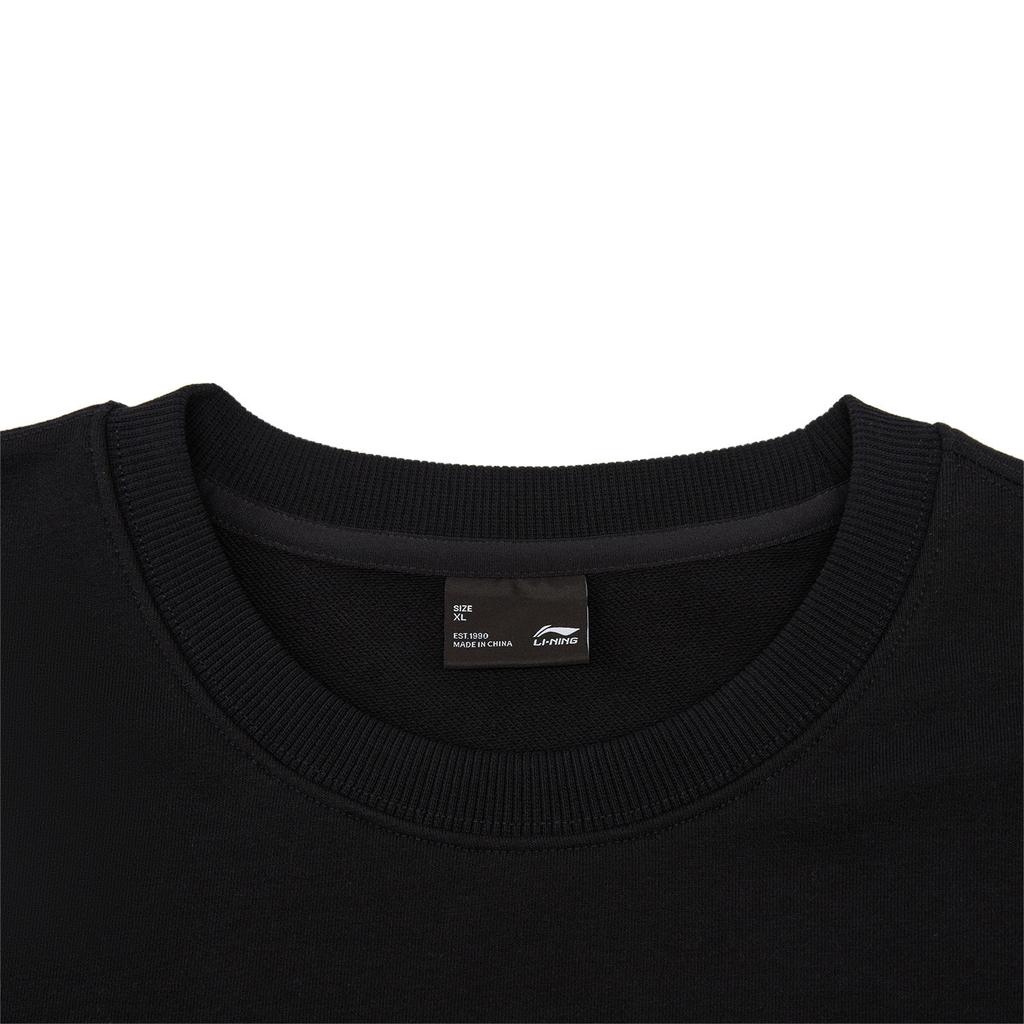 Li Ning Sports Lifestyle Series Loose Fit Round Neck Embroidered Couple Sweatshirt Unisex sweatshirt AWDW385-9