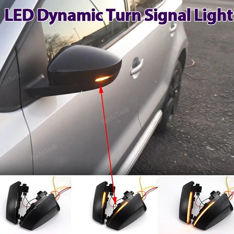 

Динамический черный светодиодный указатель поворота, последовательный светильник для зеркала заднего вида для VW Volkswagen Polo MK5 6R 6C 2009-2017