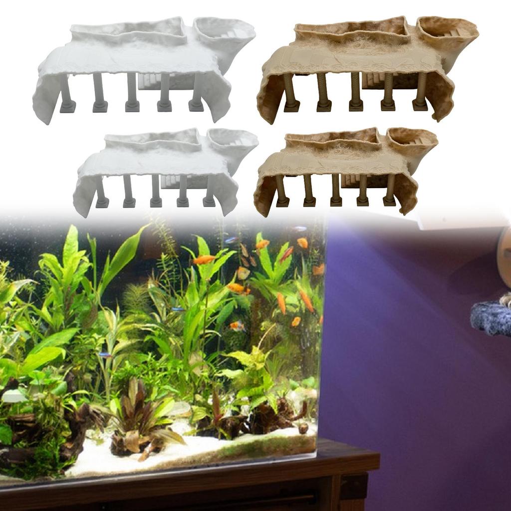 Aquarium Cave Ornament Plastic Roman Column Hideout Decor for Shrimp Cichlid Mini Aquariums