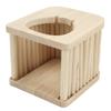 Hamster Holzhaus Halbgeschlossen DIY Leicht zu Reinigen Hamster Holzstab Flachdach Nest mit Leiter für Haustier Hamster