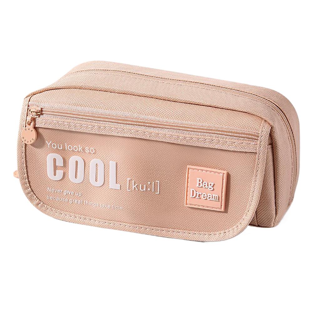 Large Capacity Stationery Storage Bag Multilayer Separation Canvas Pen Bag High-Level Simple For Student Office Stationery Bag