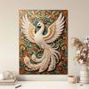 DIY Pearl Gem White Peacock Painting Shining Bead Craft Art Home Wall Ornament Simple Unframed Room Decoration Art Elegant Luxury Decor Gift