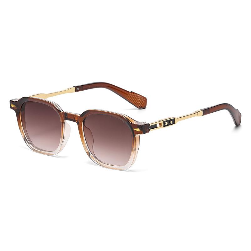 

Men s and Women s Matching Fashionable Large Frame Stylish Retro UV-Resistant Sun Glasses9042 коричневый