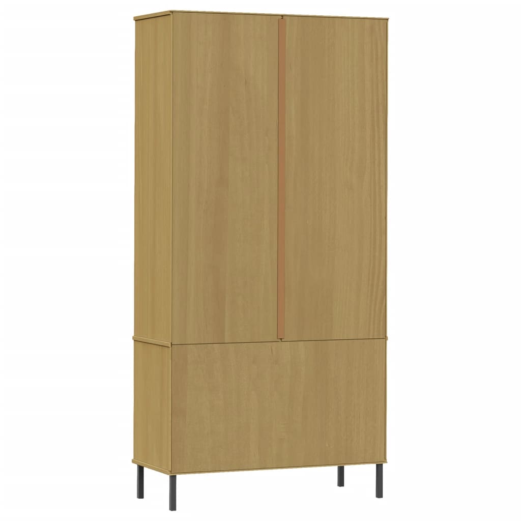 Vidaxl Oslo Shelf, Metal Legs, Brown, 85X35X172.5 Cm, Wood