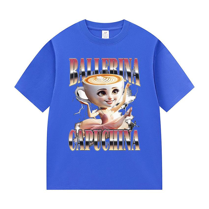 Italian Brainrot Ballerina Capuchina Funny Meme T-Shirt Men Women Fashion Harajuku T-Shirts Summer Hot Sale 100% Cotton T Shirts