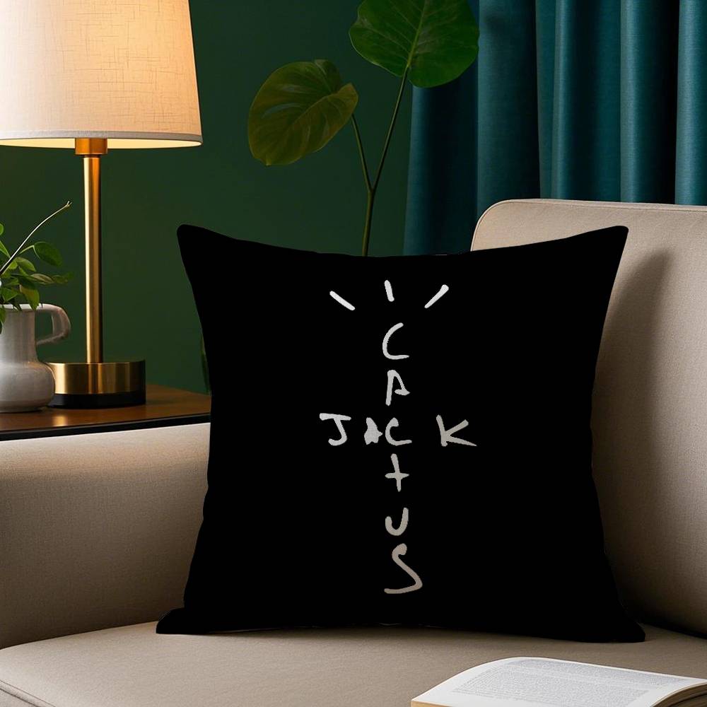 

Cool CCactus jack Pillow Case Short Plush Print Cushion Cover Square Throw Pillow Covers Sofa Home Decor 40x40cm 16x16in
