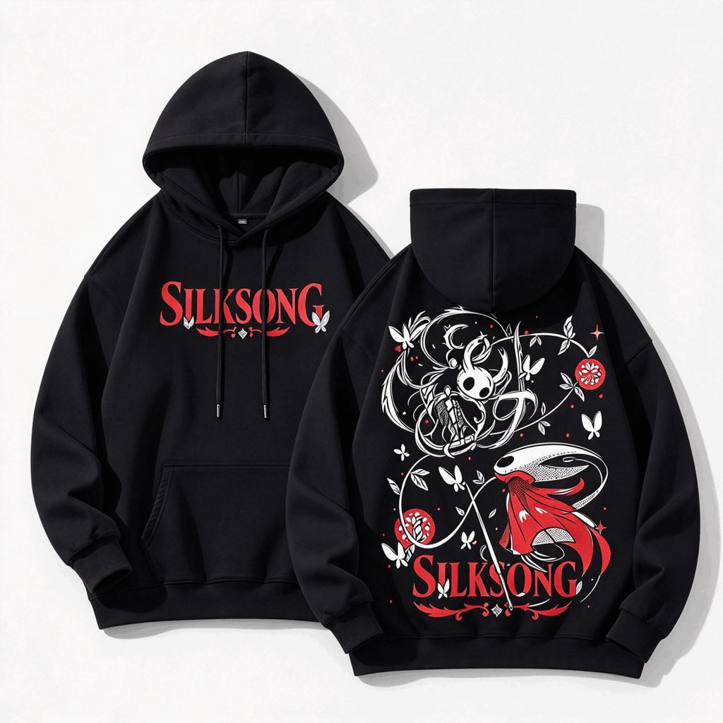 Hollow Knight Silksong Hornet Graphic Hoodie Unisex Casual Pullover Sweatshirt Indie Game Fans Long Sleeve Loose Streetwear Hooded Tops Men Women