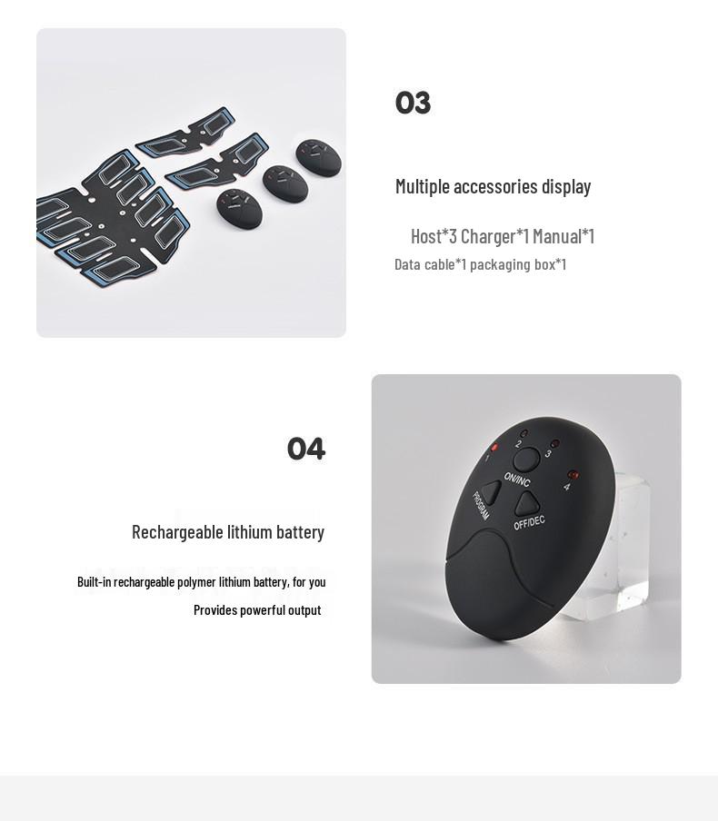 EMS Rechargeable Ab Muscle Stimulator with Digital Display - Smart Fitness Patch for Abs and Weight Loss