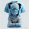 New Fashion Men's Women's Short Sleeve 3D Print Skull Pattern T-shirt Street Style Unisex Novelty Fashion Top Oversized 100-6XL