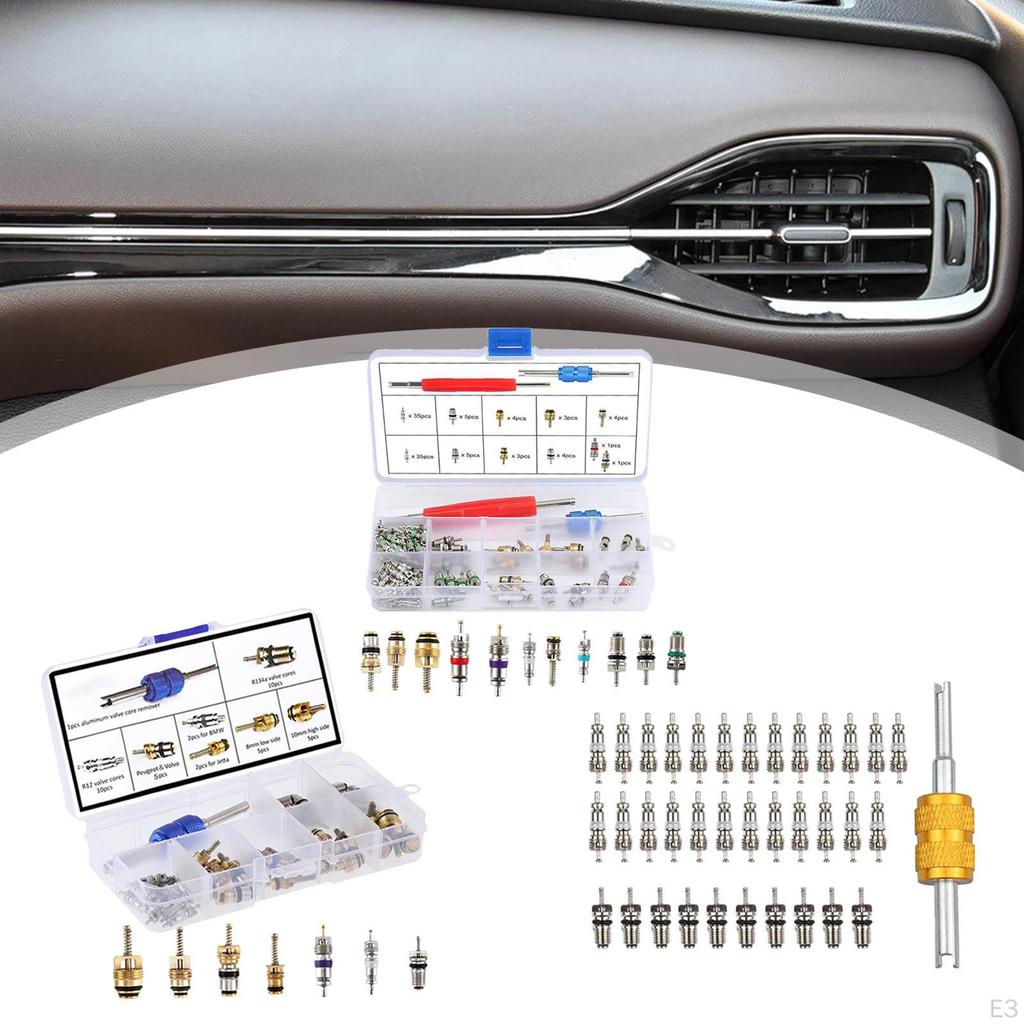 Air Conditioning Valve Core Kit Leakproof Component Remover Installer Tool for Automobile Automotive