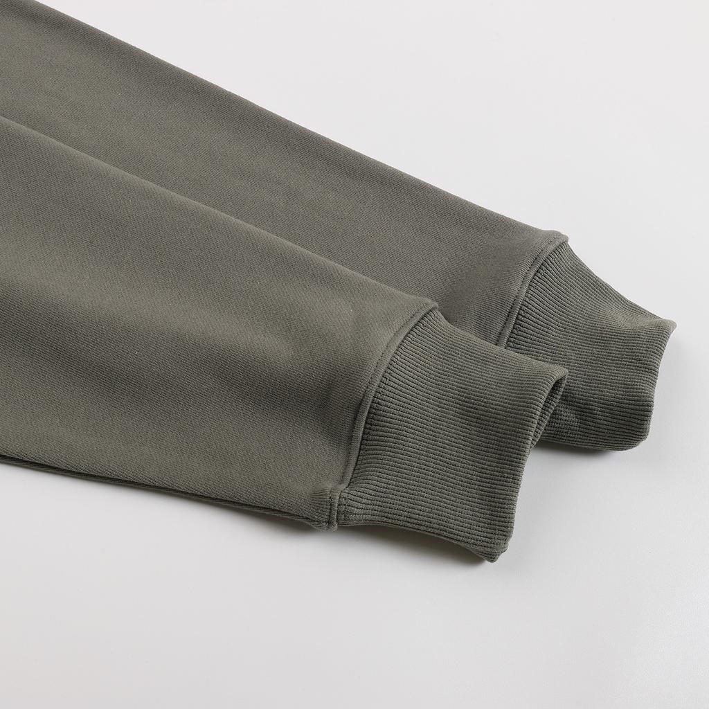 AMI 2025 Höst/Vinter Ny Kollektion Broderad Liten Kärlek i Samma Tygfärg Högkvalitativ Bomull Huvtröja med Rund Hals för Par