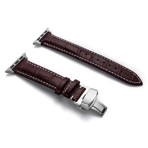Leather strap for Apple watch band 44mm 40mm 45mm 41mm 49mm 42mm 38mm Butterfly buckle Bracelet iwatch serie 3 5 6 se 7 8 ultra