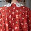 MOJTA Sommer Plus Size Damen Spitzenkragen Bedrucktes Kurzarmhemd Lockeres dünnes T-Shirt