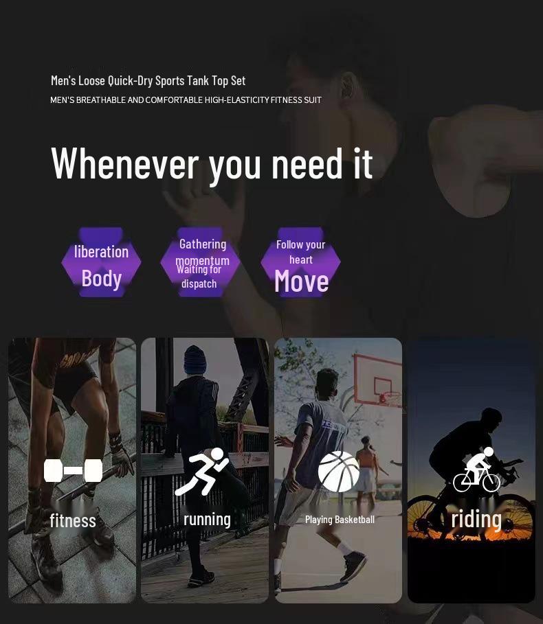 Herren Schnelltrocknendes Eisseiden Ärmelloses Sport T-Shirt für Outdoor Basketball Fitness