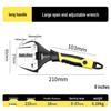 Large Opening Multifunctional Adjustable Wrench with Short Handle for Bathroom Use