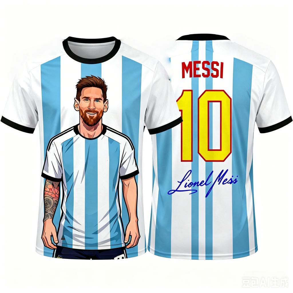 2026 Nuova Maglia da Calcio Messi Numero 10 T-shirt Bambino T-shirt da Calcio 3D Moda Estiva Top Sportivo Casual Commemorativo