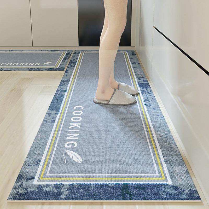 Kitchen Floor Mat Pvc Waterproof Leather Carpet Dirt-resistant Carpets Long Foot Mats Non-slip Oil-proof Modern Home Decor Rug