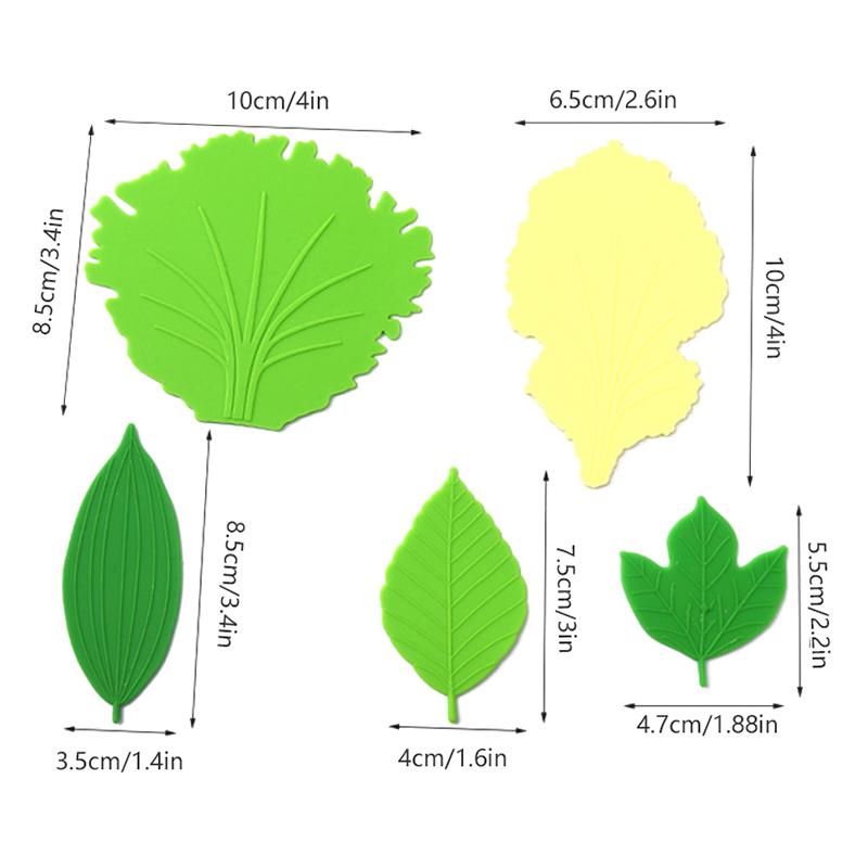 Lunch Divider 5pcs Leaf Bento Dish Cup Lunch Separator Sushi Rice Ball Silicone Bento Box Divider Outdoor Tableware