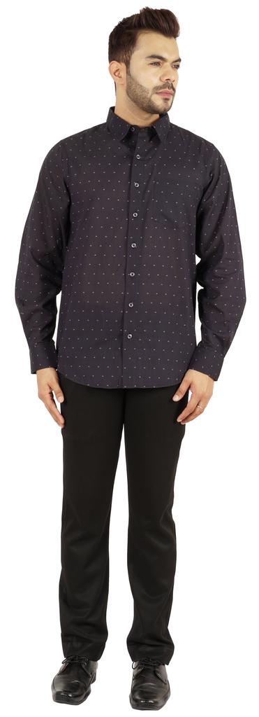 Bestman Printed Shirt For Mens Full Sleeves With Cuff Slub Cotton Shirt Office