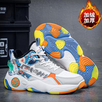 Herrenschuhe High-Top Dad Trendschuhe Herbst und Winter Neu Leder Samt Warm Sportschuhe Studenten Outdoor Laufen Basketballschuhe
