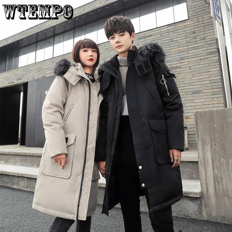 

Товстий білий качиний пуховик Чоловіча молодіжна повсякденна куртка середньої довжини вище коліна плюс розмір Тренд Must-have XXXL